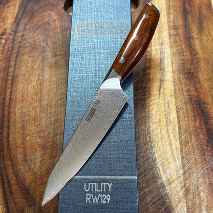The BAZ™ Mini 5" Utility Knife VG-10 Damascus RW129